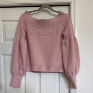 Elegant Off-the-Shoulder Pink Sweater Anthropology. Brand new with tags!